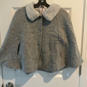 Gymboree Light Gray Faux Fur Collar Coat